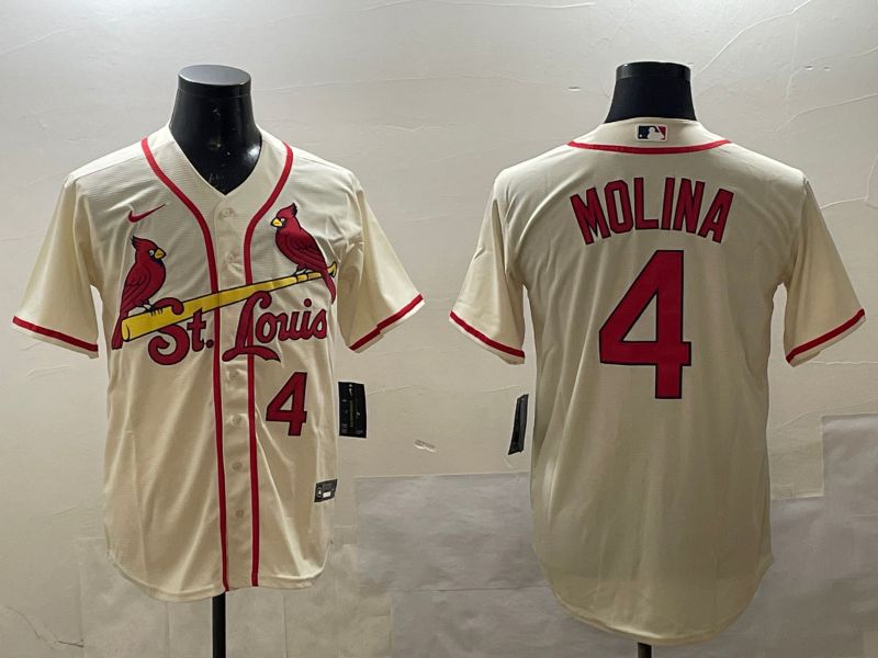 Men St.Louis Cardinals #4 Molina Cream Game 2025 Nike MLB Jersey style 1->los angeles rams->NFL Jersey